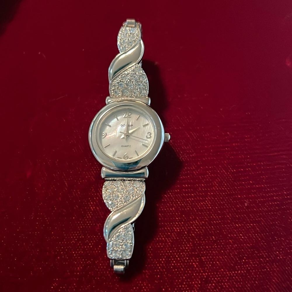 Vintage Mother Of Pearl Silver Gossip Watch